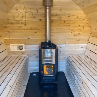 4 Person Flat Barrel Outdoor Sauna | Heritage Sauna®