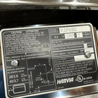 Harvia KIP-60W Electric Sauna Heater – 6kW, 208V/3 Phase (Warped Casing, Dents & Scratches)