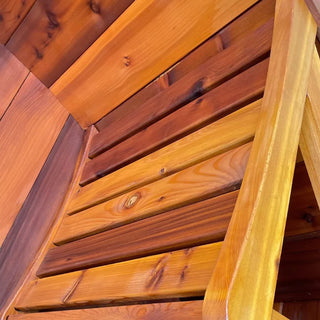 4 Person Flat Barrel Outdoor Sauna | Heritage Sauna®