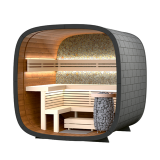 Round Cube Mini 2.0 Outdoor Sauna | Leil Saunas
