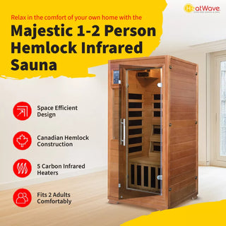 HeatWave Majestic 1-2 Person Hemlock Carbon Infrared Sauna