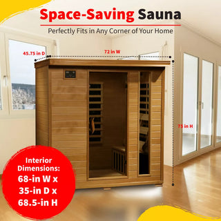 HeatWave Monticello 4 Person Carbon Infrared Sauna