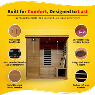 HeatWave Monticello 4 Person Carbon Infrared Sauna