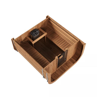 Cubist Collection Sauna 7X7 OUTDOOR SAUNA, 9 KW 240/1 | Mr. Steam