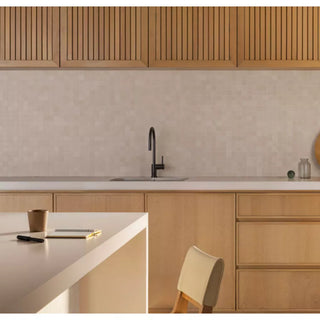 Thera Mosaic-like Accent Tile for Accent Wall or Floors - Almond Mos Facets NAT