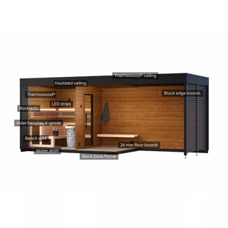 Patio L Plus 5-Person Outdoor Sauna | Leil Saunas