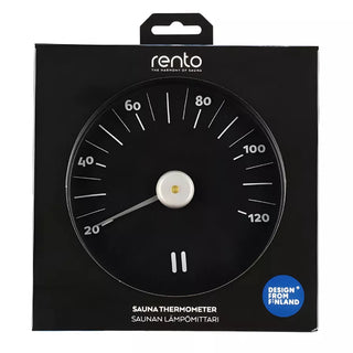 Rento Black Aluminum Sauna Thermometer