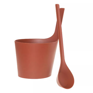 Rento Pisara Sauna Pail and Ladle Set – Bark Brown (5 Liters) | Rento