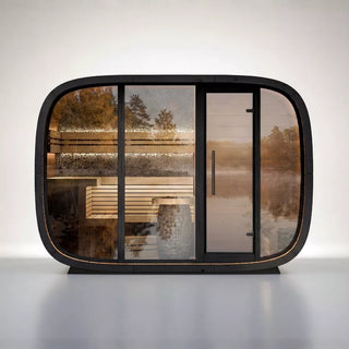 Round Cube 2.4 Double 5-Person Sauna | Leil Saunas