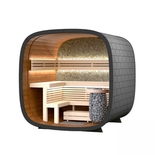 Round Cube Mini 2.0 Outdoor Sauna | Leil Saunas