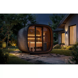 Round Cube Mini 2.0 Outdoor Sauna | Leil Saunas
