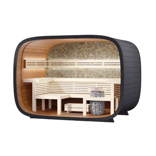 Round Cube Relax 6-Person Sauna | Leil Saunas