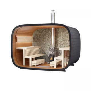 Round Cube 2.4 Single 6-8 Person Sauna | Leil Saunas