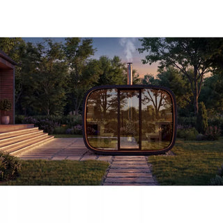 Round Cube Single 2.6 Outdoor Sauna 6-8 Person | Leil Saunas