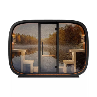 Round Cube Single 2.6 Outdoor Sauna 6-8 Person | Leil Saunas