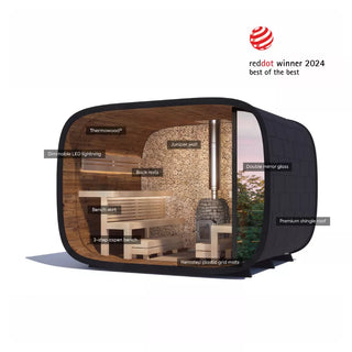 Round Cube 2.4 Single 6-8 Person Sauna | Leil Saunas