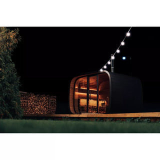 Round Cube Single 2.6 Outdoor Sauna 6-8 Person | Leil Saunas