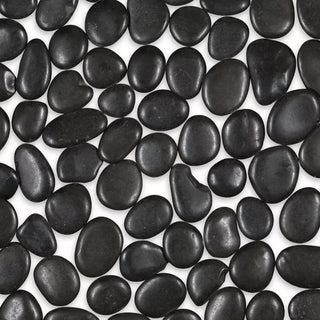 NSR Pebble Tiles for Accent Wall or Floors - Round polished obsidian