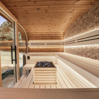 Round Cube Relax 2.6 10-Person Sauna | Leil Saunas