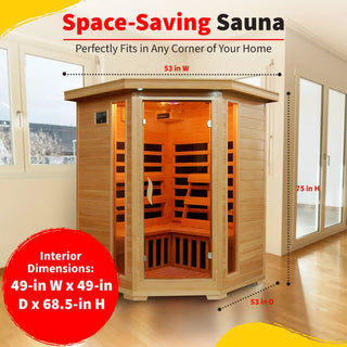 HeatWave Santa Fe 3 Person Carbon Corner Infrared Sauna