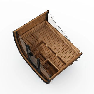 Aurora II Square Glass 3 Person Outdoor Sauna | Heritage Sauna®
