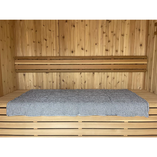 Softened Black Waffle Sauna Towel/ Bench Cover