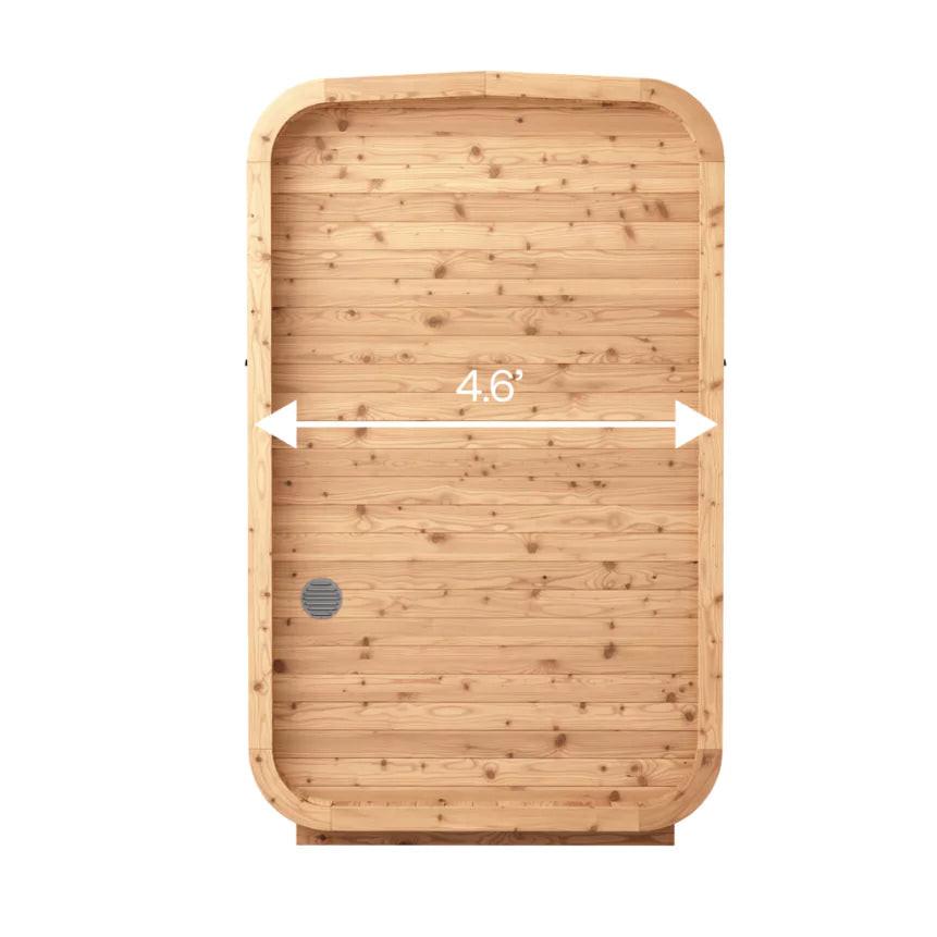 (Image placeholder) Thermory Small Square Sauna No. 45: A Real Outdoor Sauna for Small Spaces — lifestyle/in-room