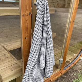 Softened Black Waffle Sauna Towel/ Bench Cover | The Sauna Place