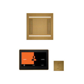 ThermaSol Wellness Steam Package - HydroVive 14 Rainhead + ThermaTouch2 10 Control + Steam Head Kit (Square)