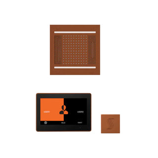 ThermaSol Wellness Steam Package - HydroVive 14 Rainhead + ThermaTouch2 10 Control + Steam Head Kit (Square)